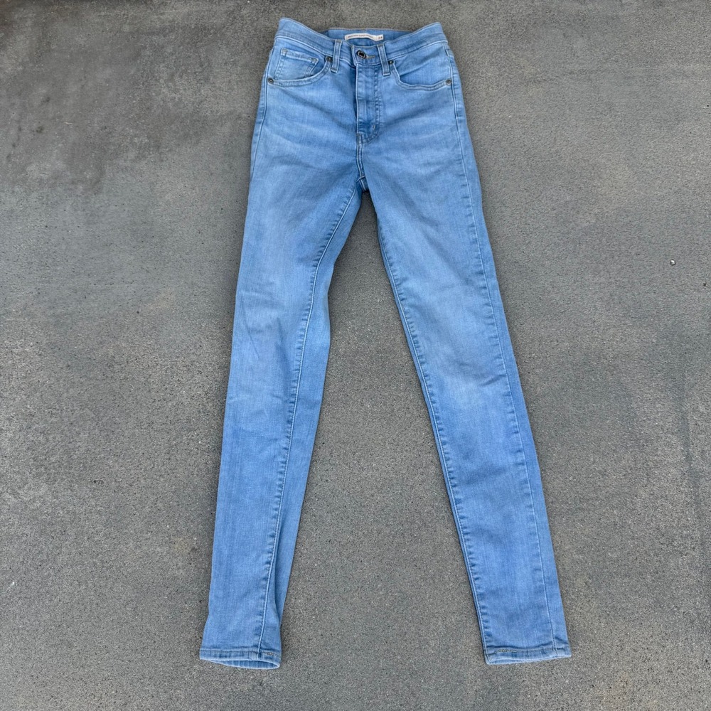 Levi's Mile High Super Skinny Jeans Light Wash‎ Blue High Rise Denim 24x30